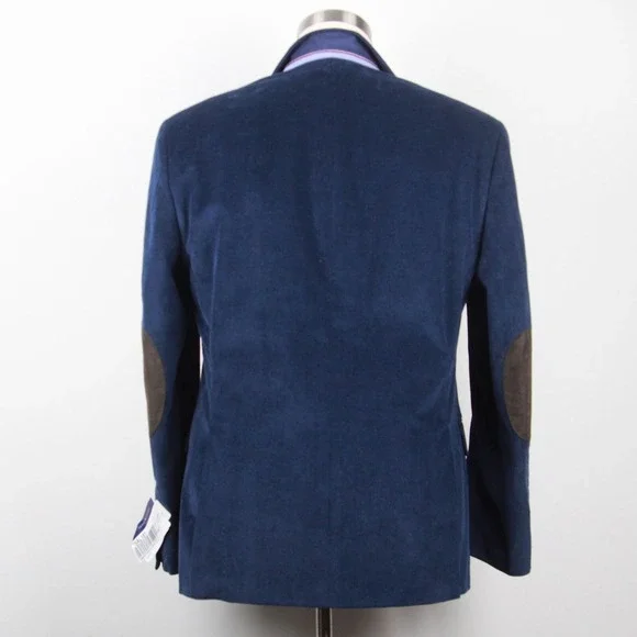 Tommy Hilfiger Mens Modern Fit Blue Corduroy Sportcoat Blazer Jacket 40R E05683